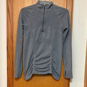 Athleta Heather Gray Quarter Zip Pullover Speedlight long sleeve